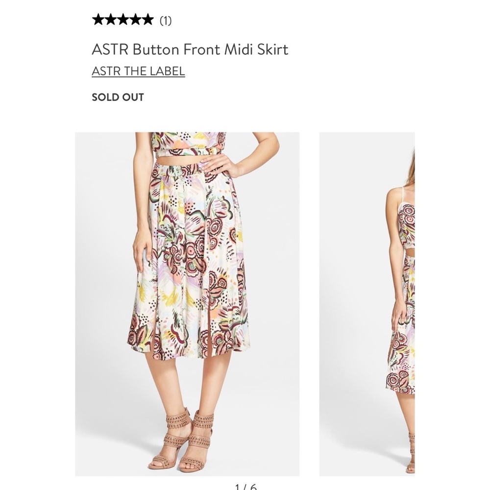 ASTR front button midi skirt